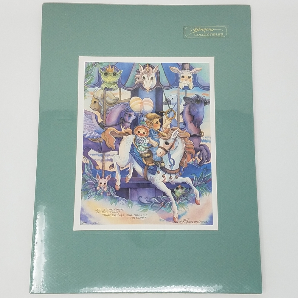 Jody Bergsma Limited Edition Lithograph Fantasy Elf Carousel, 12x16 - Picture 2 of 12
